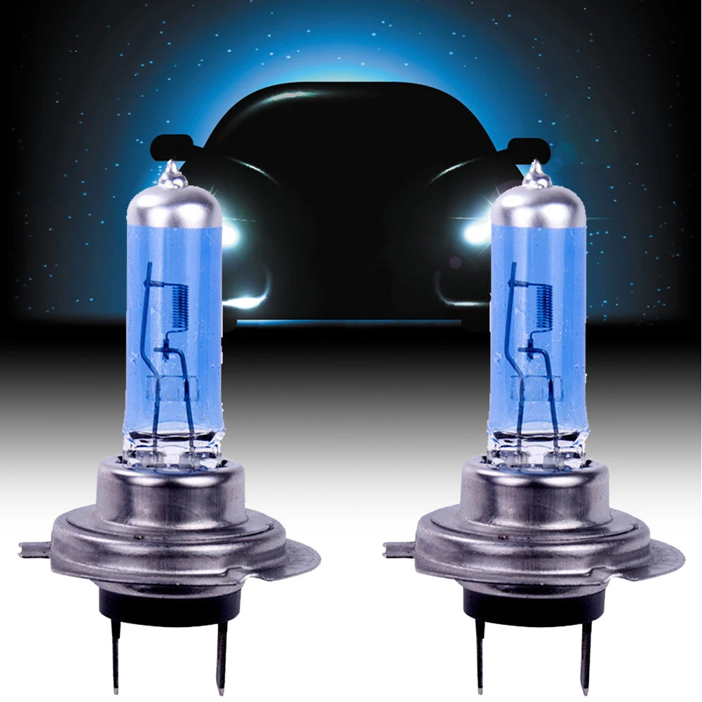 

Set Headlights Lamp Parts White 100W Bulbs Halogen Replacement 2Pcs Auto Car Super Bright Accessories Portable