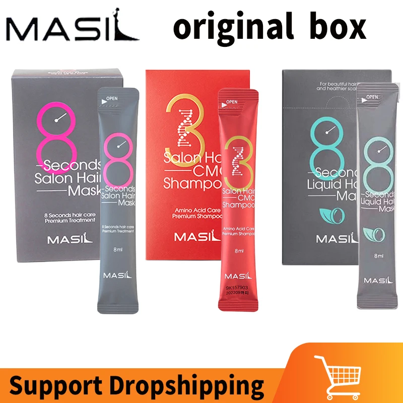 

Masil Hair Mask Travel size 8 Seconds Salon CNC Hair Care Liquid Essence Conditioner Anti Hair Loss Repair Damage Hair Shampoo