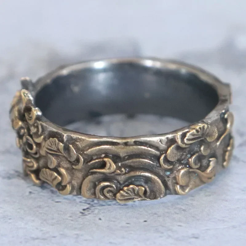 10 г Oni Mask Hannya Kabuki японский традиционный узор свадебные кольца настоящие