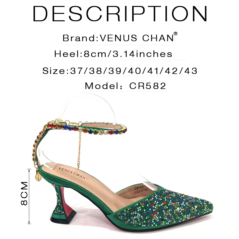 Excellent New Fashion Simple Green Color Flash Matte Surface Ladies Sandals Shoes Bag Set With Waterproof Platform