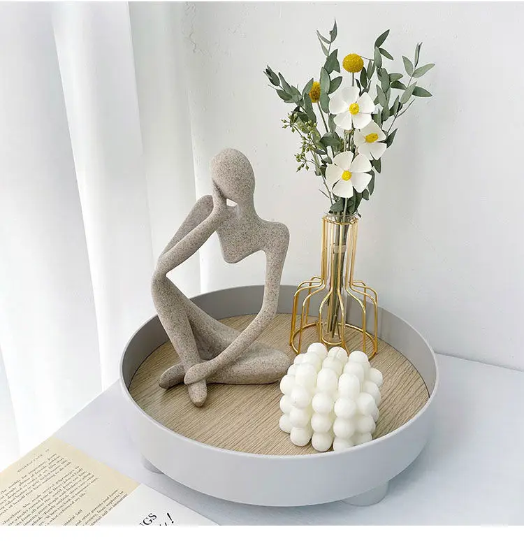 Скандинавская статуя абстрактного истончика статуэтка из смолы украшение для
