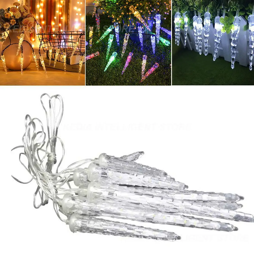 

100/40 LED Frozen Icicle String Fairy Lights String Lights Indoor Outdoor Christmas Garden Lamps New Year Decoration EU Plug