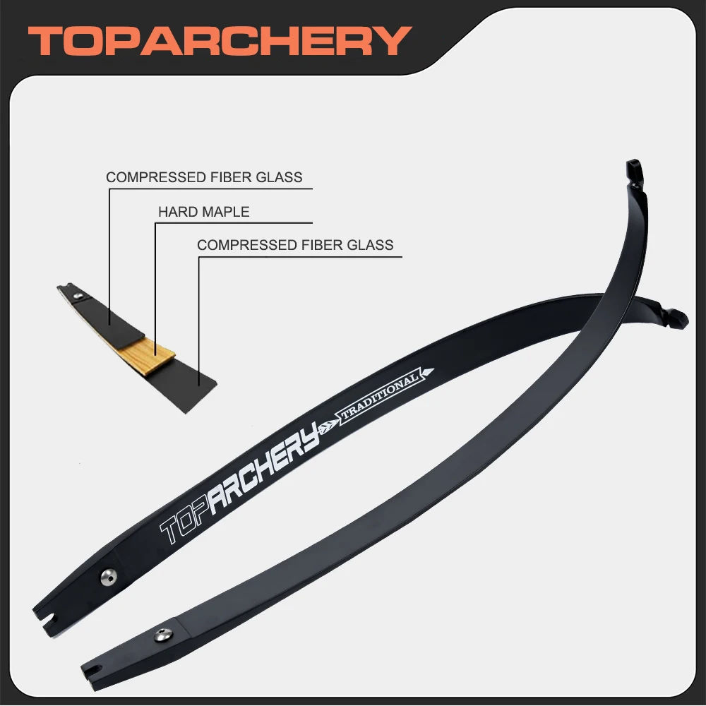 Toparchery ILF Bow Limbs 25-60lbs Archery Recurve Bow Shoulder American ILF Take Down Bow Limbs Target Shooting Accessory