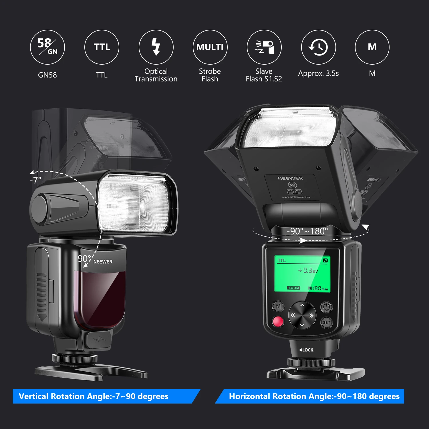 Набор вспышек Neewer PRO i-TTL для NIKON DSLR D7100 D7000 D5300 D5200 D5100 D5000 D3200 D600 D4 D3S D3X D3 D SLR |