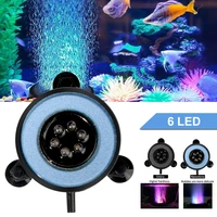 aquarium air bubble light fish tank air stone disk with 6 color changing led submersible light air bubbler decoration no pump