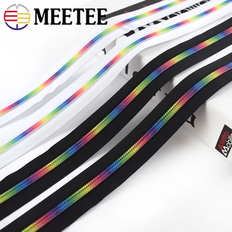 

Meetee 3/5/10Meters 5# Nylon Zippers Colored Tooth Coil Zip DIY Bags Garment Clothing Roll Zipper Replace Kit Sewing Accessories