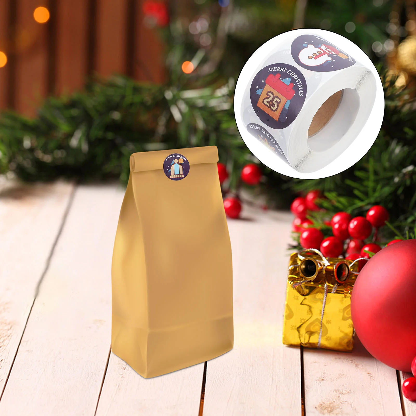 

1 Roll Exquisite Adorable Multipurpose Wrapping Stickers Labels Xmas Stickers