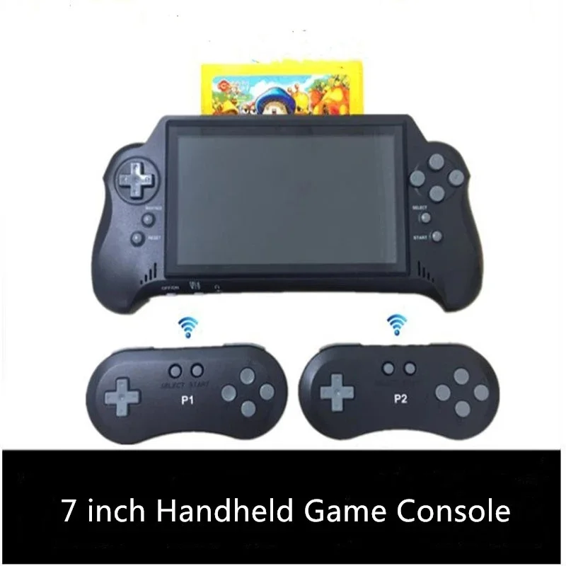 7 inch Retro Handheld Game Console For NES Game Support Home Game Cartridge Game Console Double Wireless Gamepad Built 121 Game