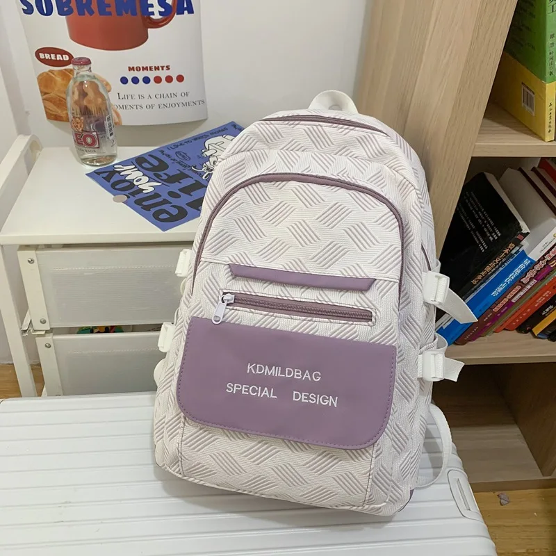 

Женский рюкзак для студентов колледжа, школьный рюкзак для девочек-подростков, повседневный рюкзак из нейлона, фиолетовый