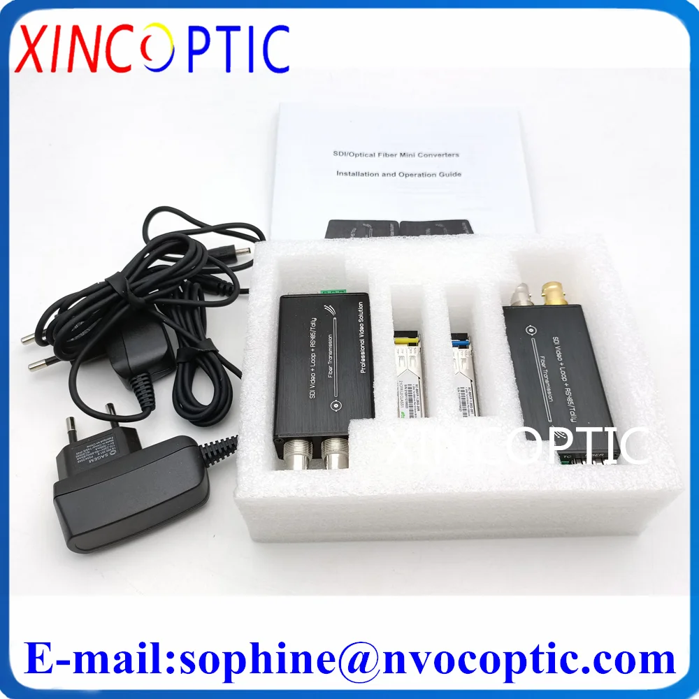 Мини 1080i HD SDI волоконный приемопередатчик с петлей обратного выхода SFP Simplex SM LC BNC