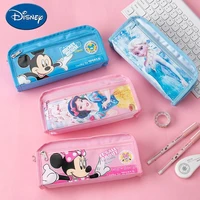 genuine disney kawaii anime figure mickey mouse minnie mouse frozen cute stationery storage bag pencil bag kids toys for gift
