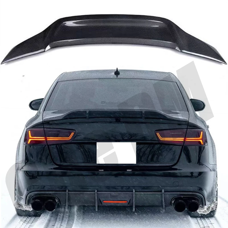 Для Audi A6 S6 C7 задний спойлер из углеродного волокна крыло багажника 2012 -2018 GT R Стиль