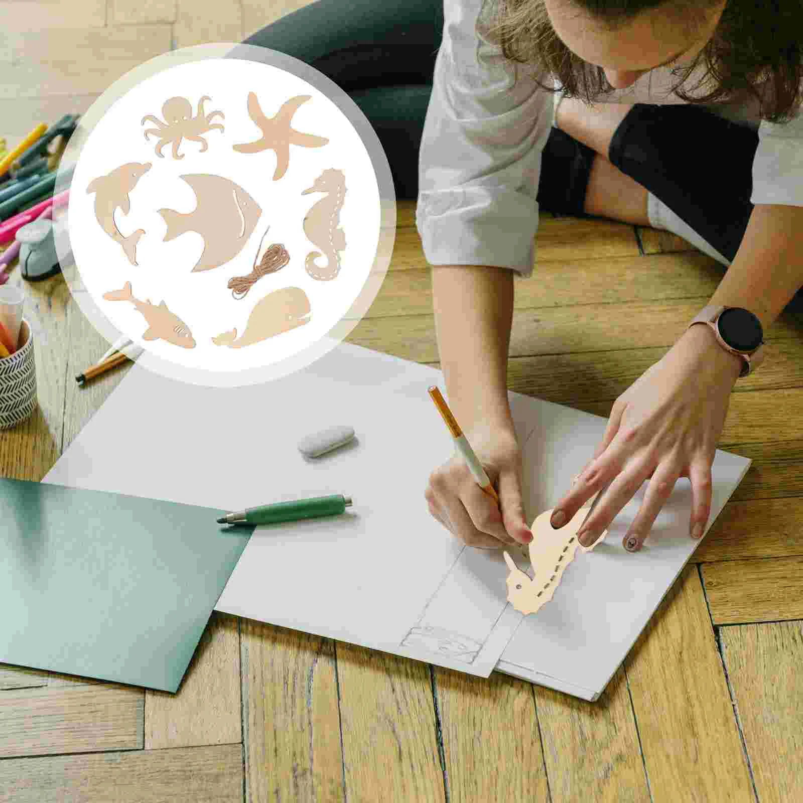 

70Pcs Wood Cutouts Ocean Animal Wood Slices for Home Decor DIY Craft Art Project