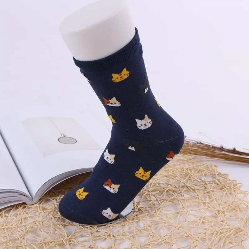 

HUYU осенние новые носки с героями мультфильмов для кошек, красивые женские хлопковые носки, 5 цветов