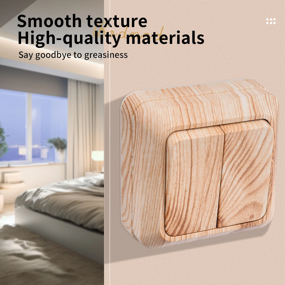 Винтажный настенный переключатель с имитацией дерева