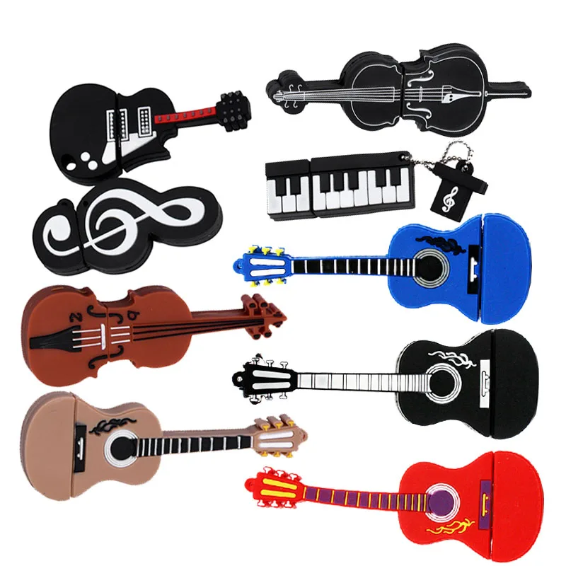 

Cartoon Music Guitar Series USB Flash Drive Rock Music Equipment Pendrive 64GB USB Flash Notepad USB Stick Pen Drive usb drive