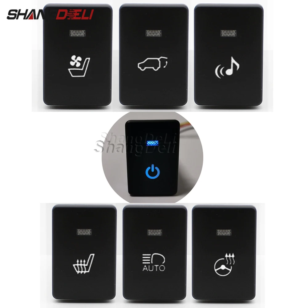 Синяя светодиодная лампа кнопка нагрева рулевого колеса сиденье вентилируемый