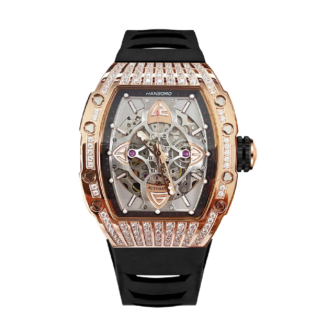 

HANBORO Automatic watch for men Luxury Watch Mechanical watches Luminous Tonneau Case Fashion Elegant Mens Watch montre homme