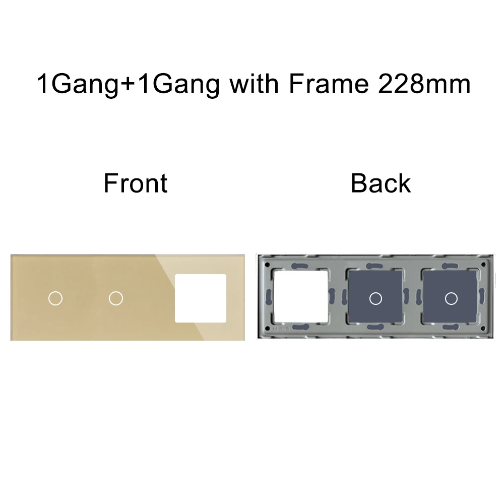 

TAWOIA 228 мм стеклянная рамка, тройное комбинированное стекло с металлическим каркасом для настенного выключателя, розетка, функциональная часть 2 переключателя + 1 пустая