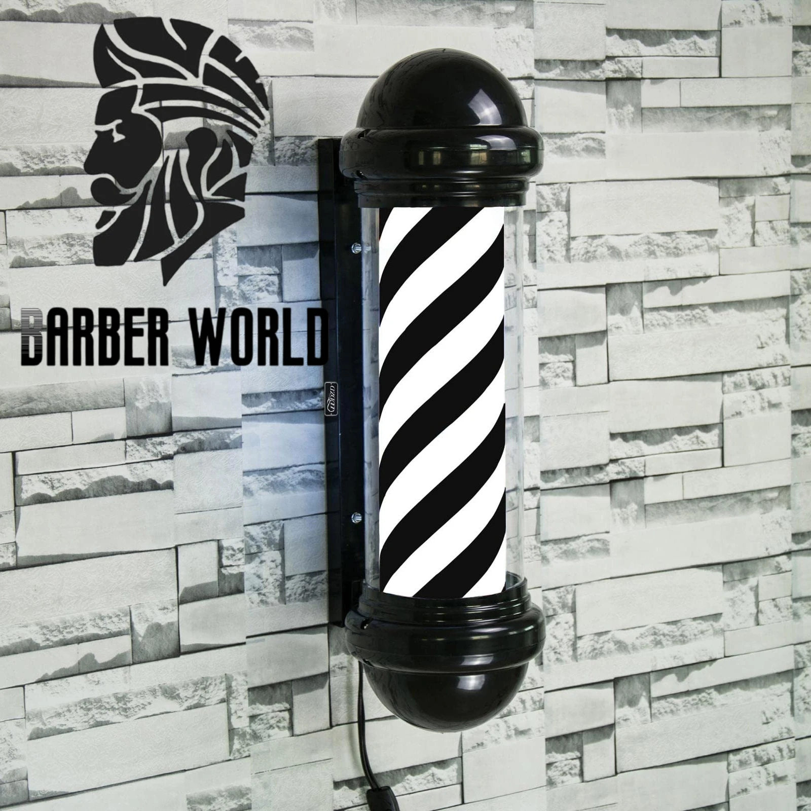 29'' Barber Pole Light Hair Salon Barber Shop Open Sign Rotating LED Strips IP54 Waterproof Save Energy Wall Mount Light