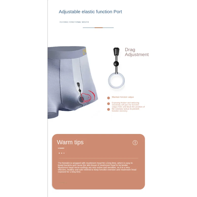 Male Boxer Pants with Separated Prepuce-resistant Underwear Taste Underwear Male Modal Hypoallergenic Shorts Extended Sex Time