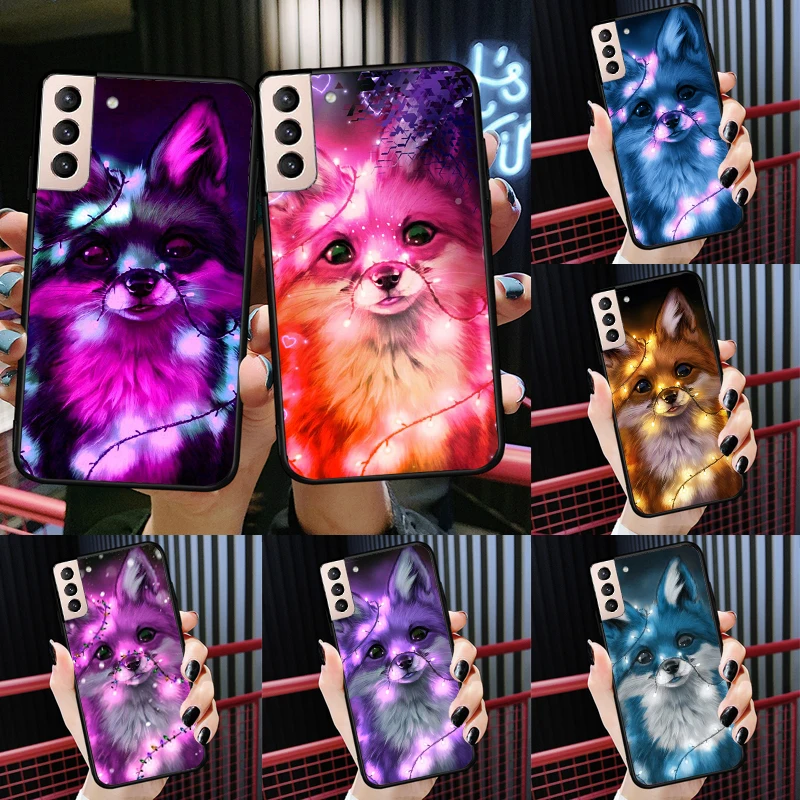 

Cute Cartoon Animal Fox Case For Samsung Galaxy S21 S22 Ultra S8 S9 S10 Note 10 Plus Note 20 Ultra S20 FE Cover
