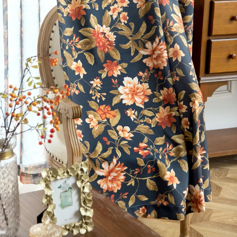 Циркуляционные шторы в европейском стиле для спальни с принтом ретро