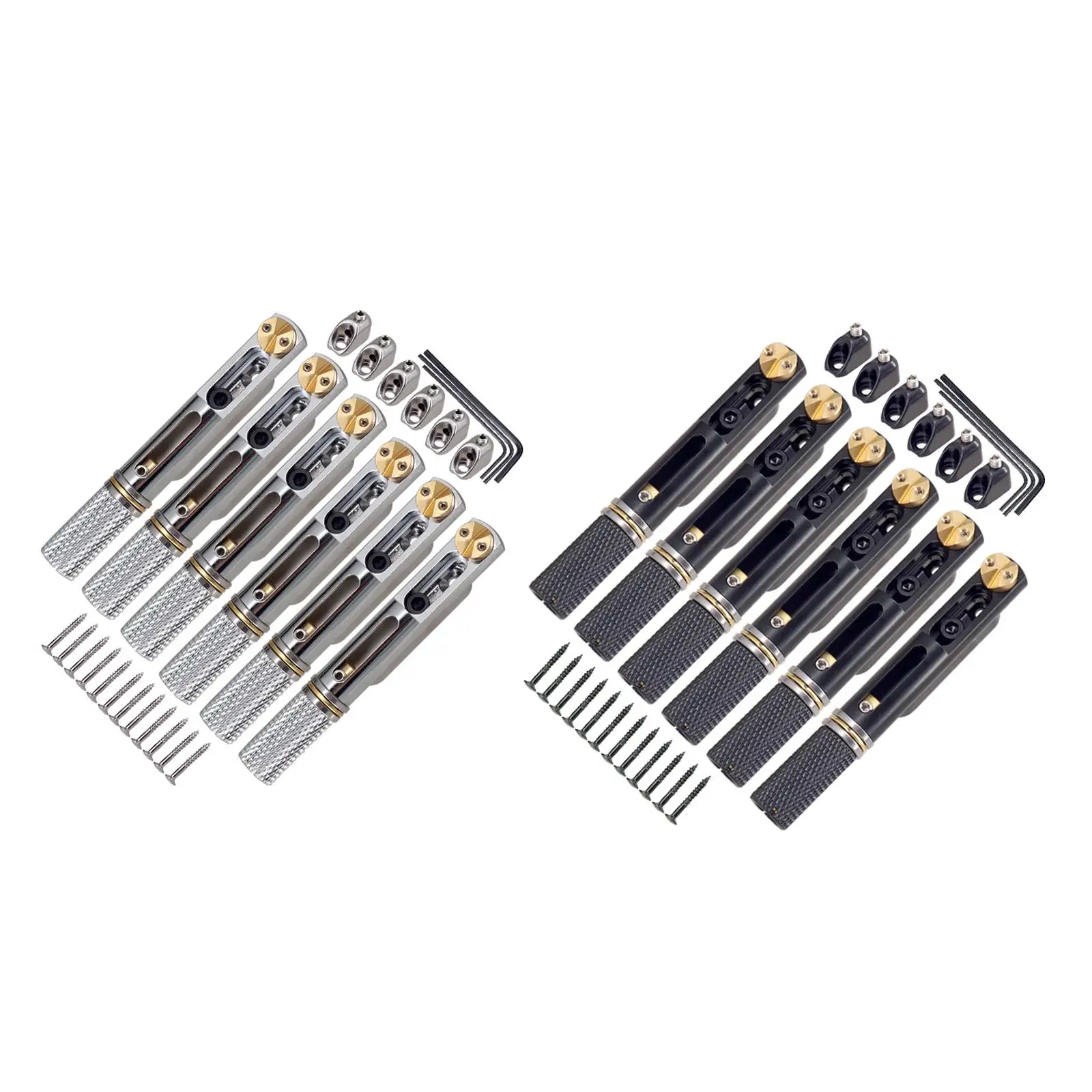 

Metal 6 Strings Guitar Bridge Set and Wrench for Electric Guitar Parts