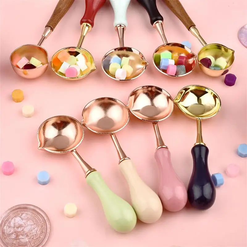 Ложка для воска изготовления штампов с деревянной ручкой винтажный конверт