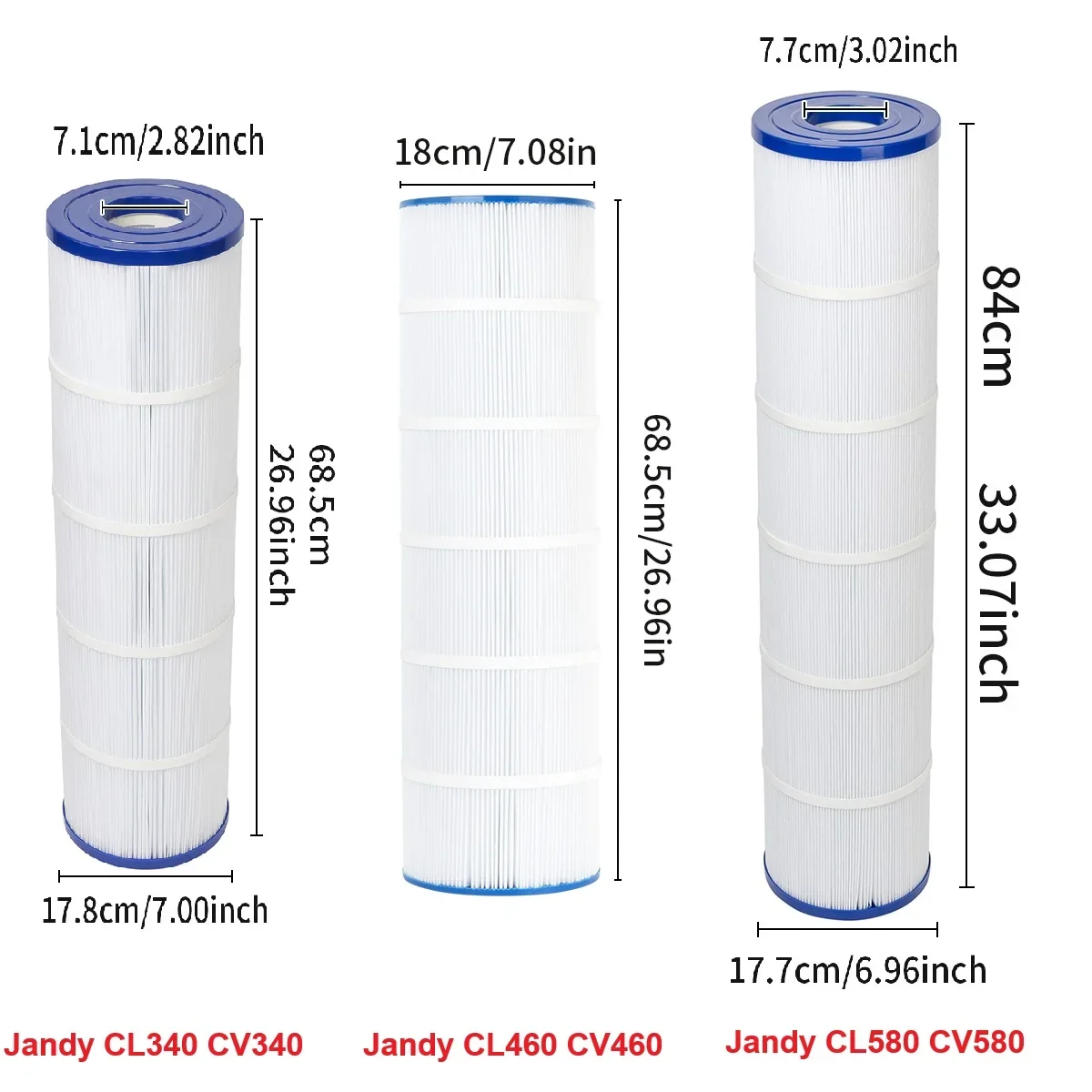 Фото Прочный фильтр для бассейнов Jandy CS100, CS200, CL340, CL460, CL580, замена для Pleatco, Unicel, Filbur, Ultral, для использования в спа-бассейнах и бассейнах. №3
