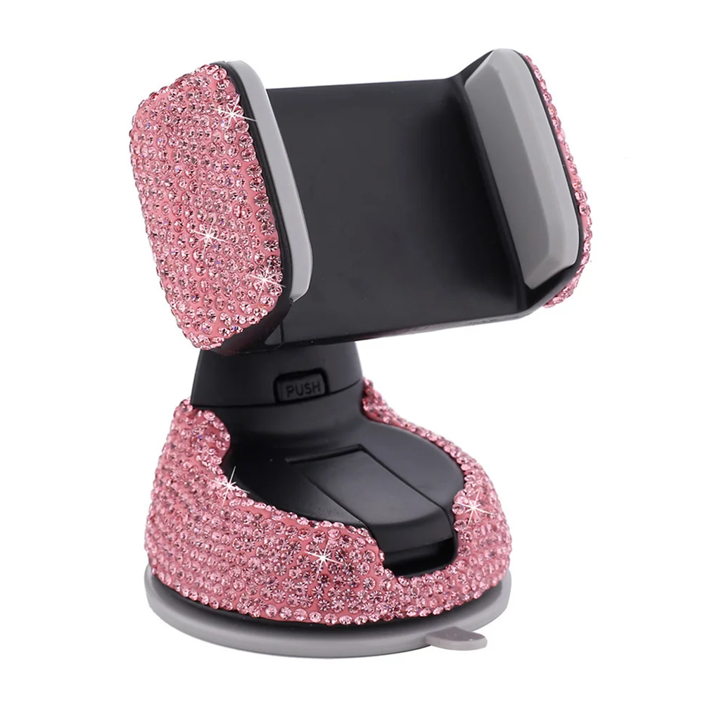 

Car Phone Holder Adjustable Decorative Dashboard Phone Stand Car Cell Phone Holder Bling Car Accessories