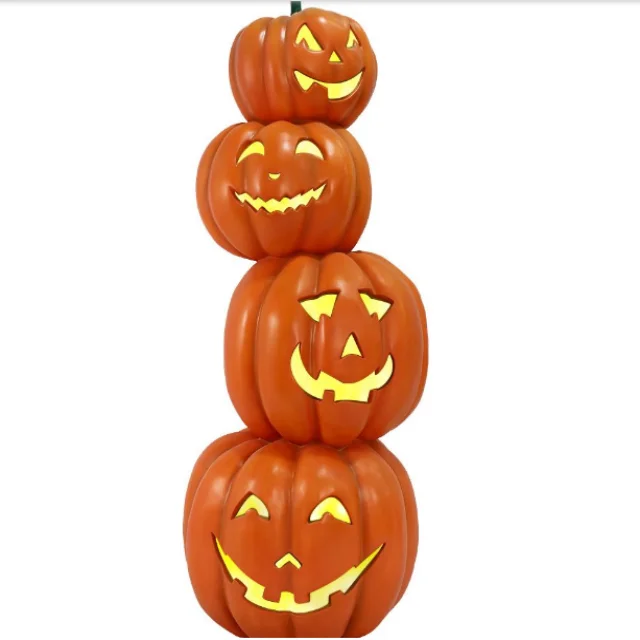 

Fiberglass Statues Giant Tower Pumpkin Halloween Large Custom Fiberglass Sculpture Pumpkin Outdoor Decoration For Holiday Event