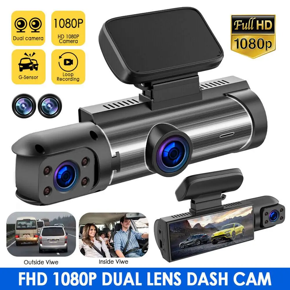 

Car Dash Cam Camcorder dvr 3.16-inch Dual-lens Driving Recorder Front Inside Camera G-sensor Hd Night Vision Wide-angle Car DVR