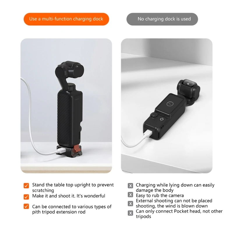 Портативная зарядная станция 573A для настольного кронштейна Pocket 3 из алюминиевого