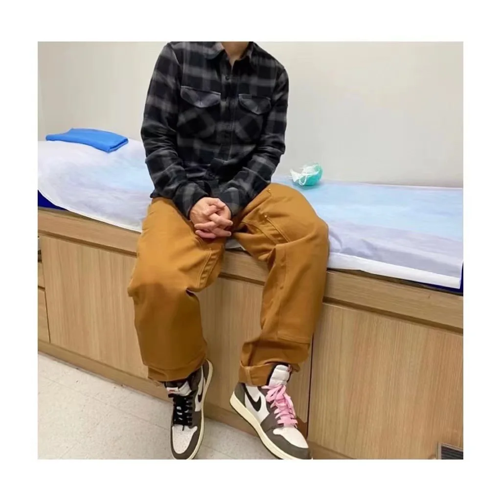 

Carh@rtt 2023 Double knee multi pocket lumberjack canvas casual cargo pants men japanese streetwear Safari Style COTTON