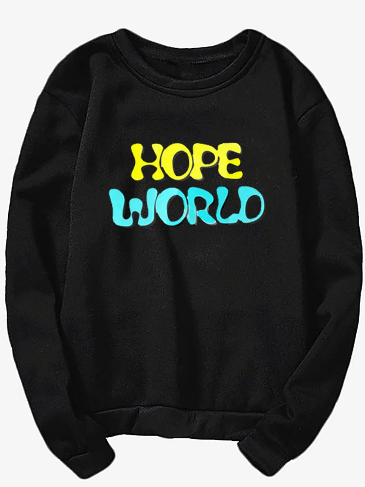 

Hope world graphics shirt summer fashion women's casual sweatshirt Funny hipster short sleeve fan sweatshirt