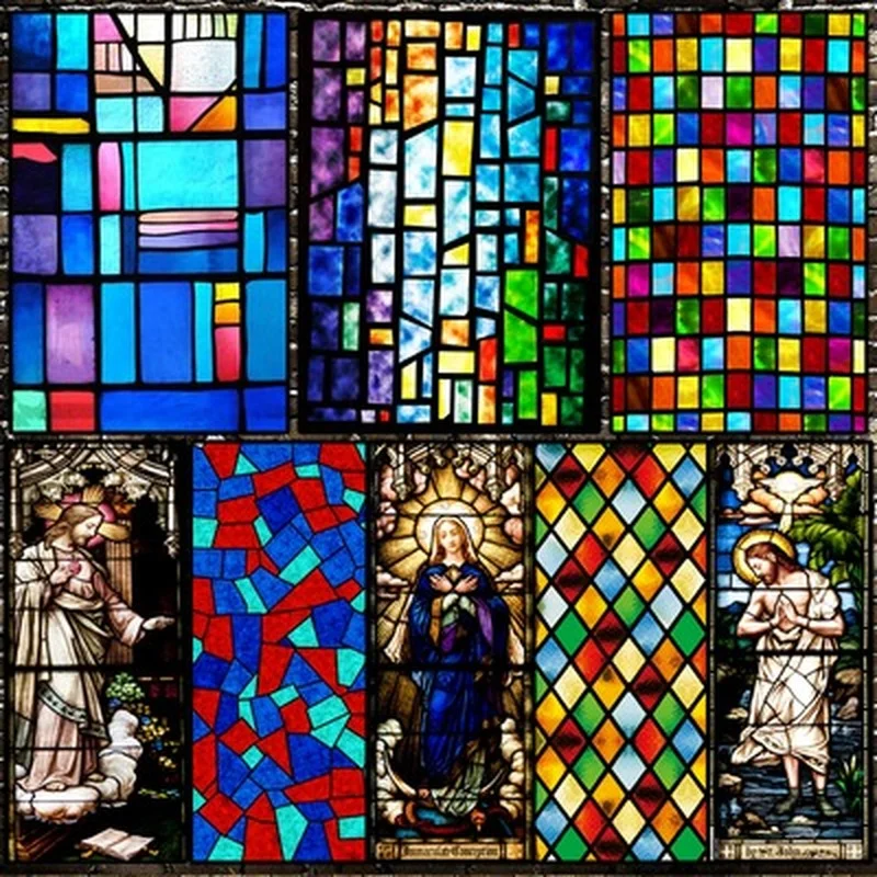 

Retro Church Stained Glass Sticker Electrostatic Frosted Window Privacy Film Vinyl Stickers European Style Home Bathroom Decor