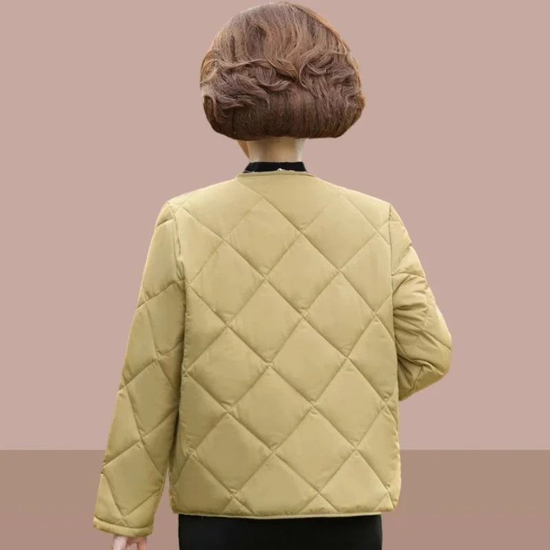 Lightweight down cotton jacket for women in autumn and winter loose large Korean version Lingge single breasted cotton clip new