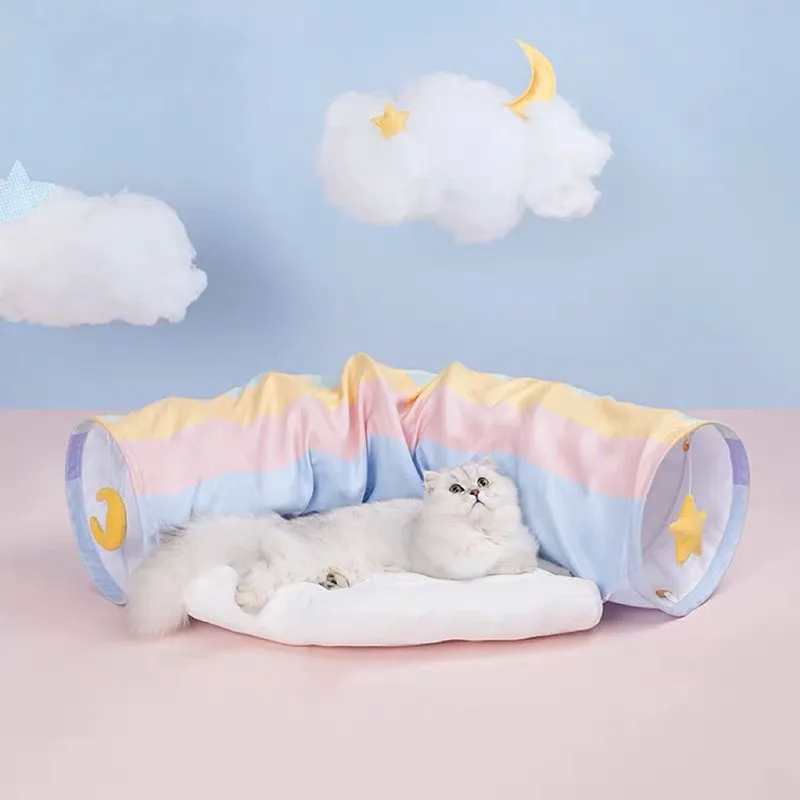 

Rainbow Cat Tunnel Cat Bed Cat Channel Rolling Floor Dragon Detachable Cat Litter Four Seasons Universal Villa Cat Toys
