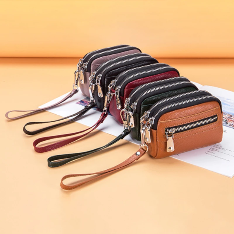 

Wallet Women Small Wallet And Coin Purse For Girls Short PU Leather Credit Card Holder Wallets Ladies Double Zipper Coin Purse