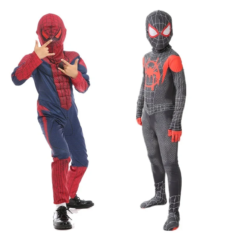 

Cosplay Costume with Mask Spiderman Iron Man Captain America Muscle Children Halloween Costume Fantasia Superhero