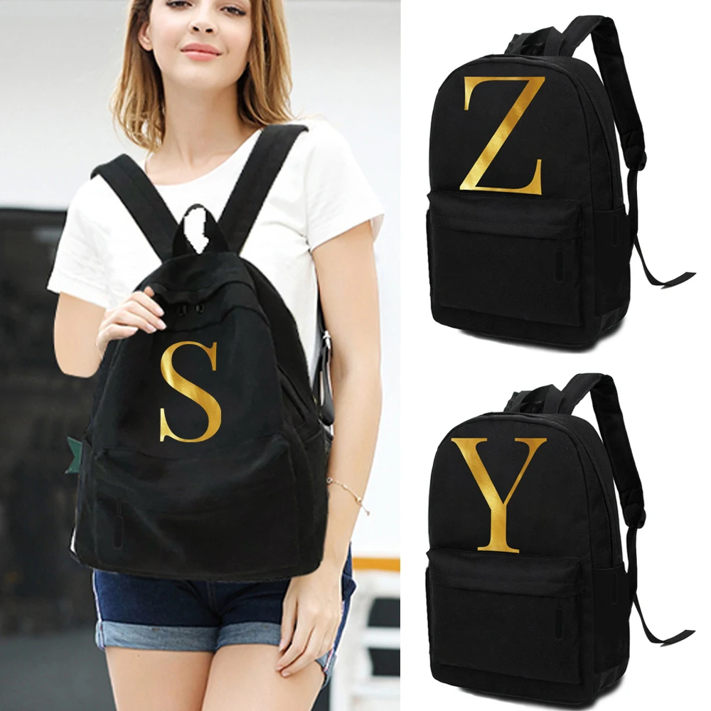 

Girl School Bag Fashion Backpacks Organizer Canvas Shoulder Handbag School Backpack Letter Print for Students and Teen Youth,men
