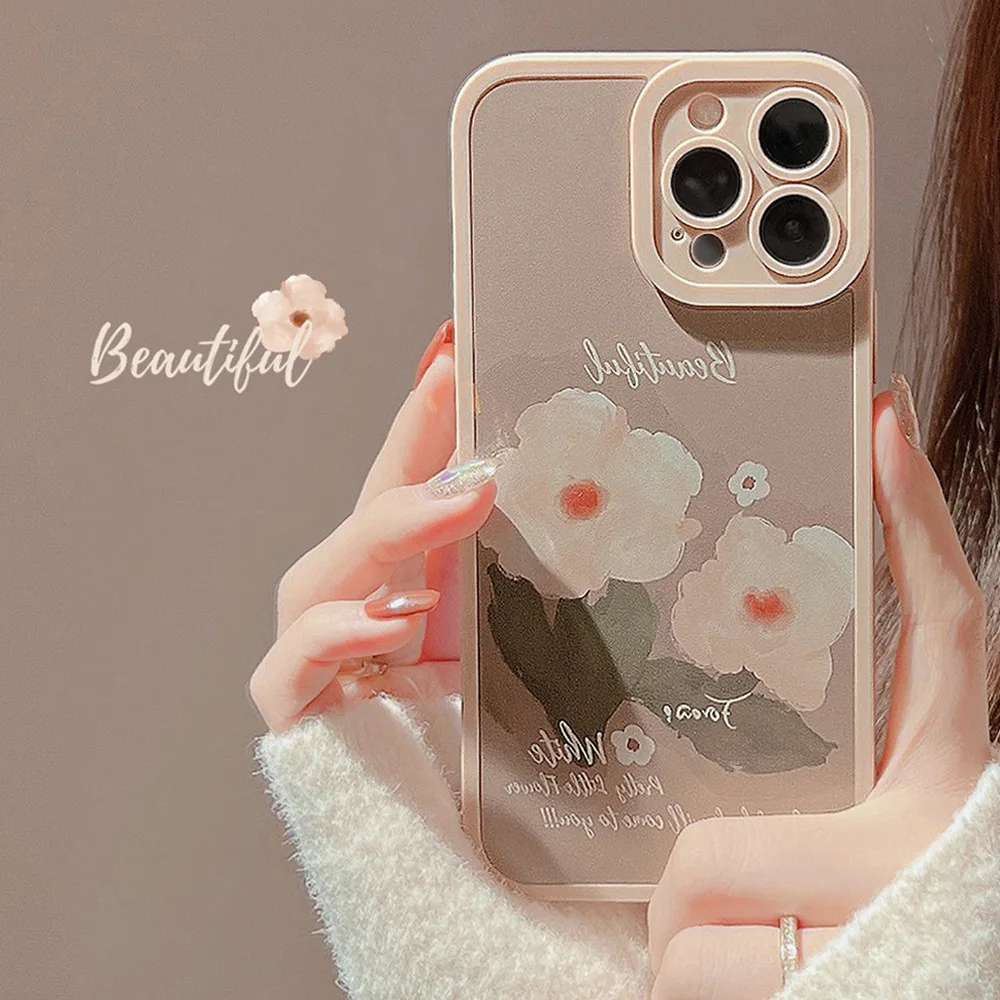 

Painted oil painting roses Phone Case For iphone 14 13 12 11 Pro Max X XR XSMAX 7 8 Plus SE TPU Case Cover Frosting new products