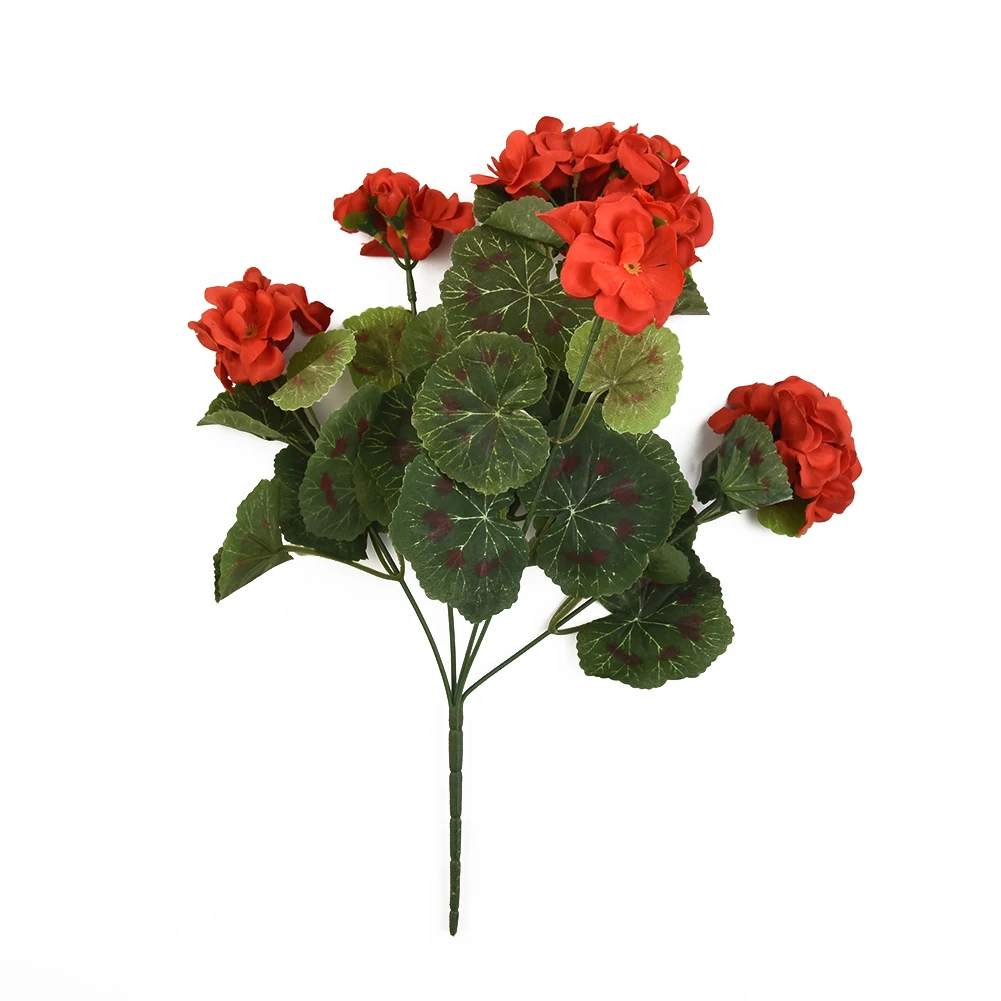 

1 Bunches Artificial Geranium Red Pink Flowers Plant Artificial Simulation Plants Artificial Flower For Bedroom Decoration