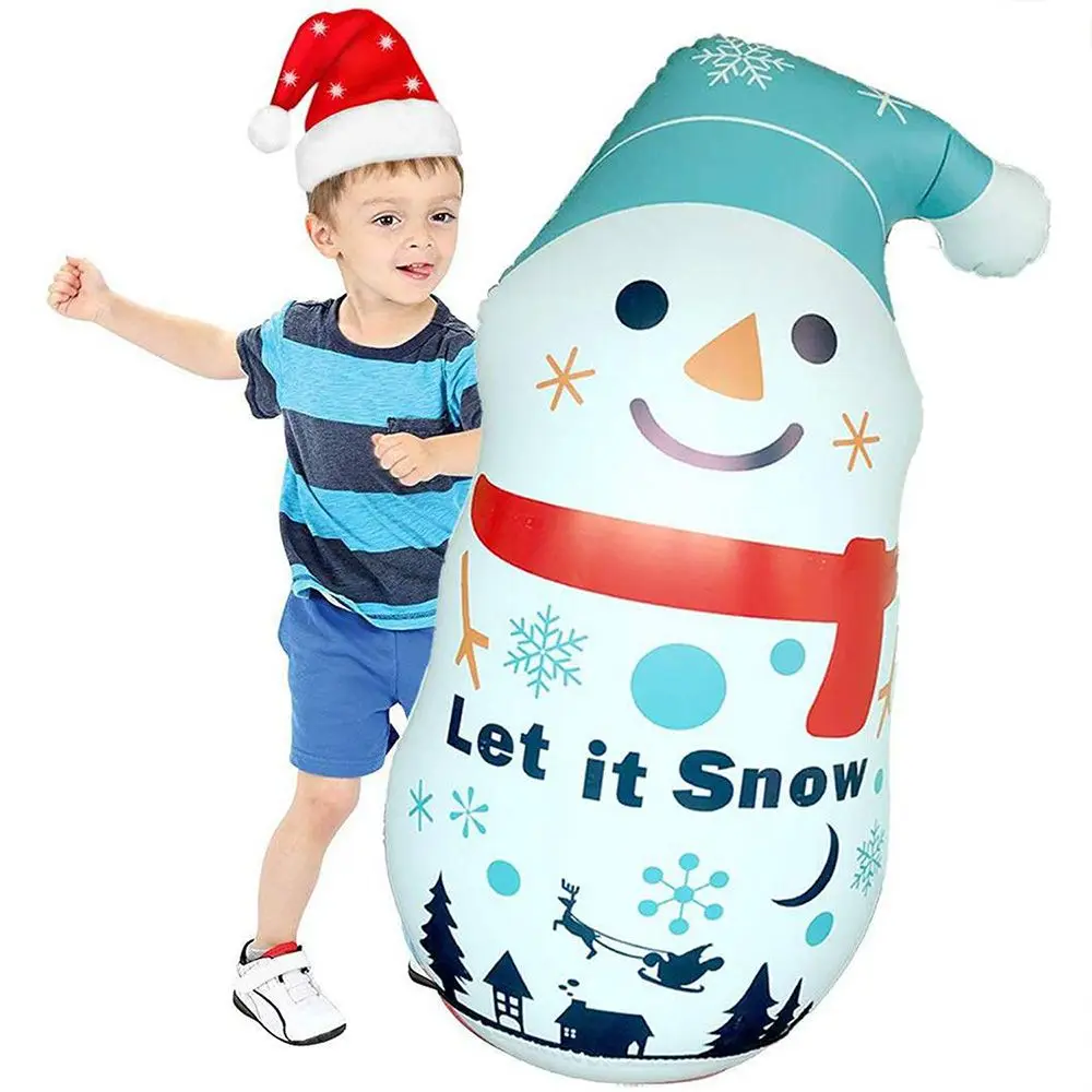 

110cm Yard Holiday Decoration Xmas Decoration Props PVC Doll Inflatable Snowman Sandbag Toy Christmas Gifts Tumbler