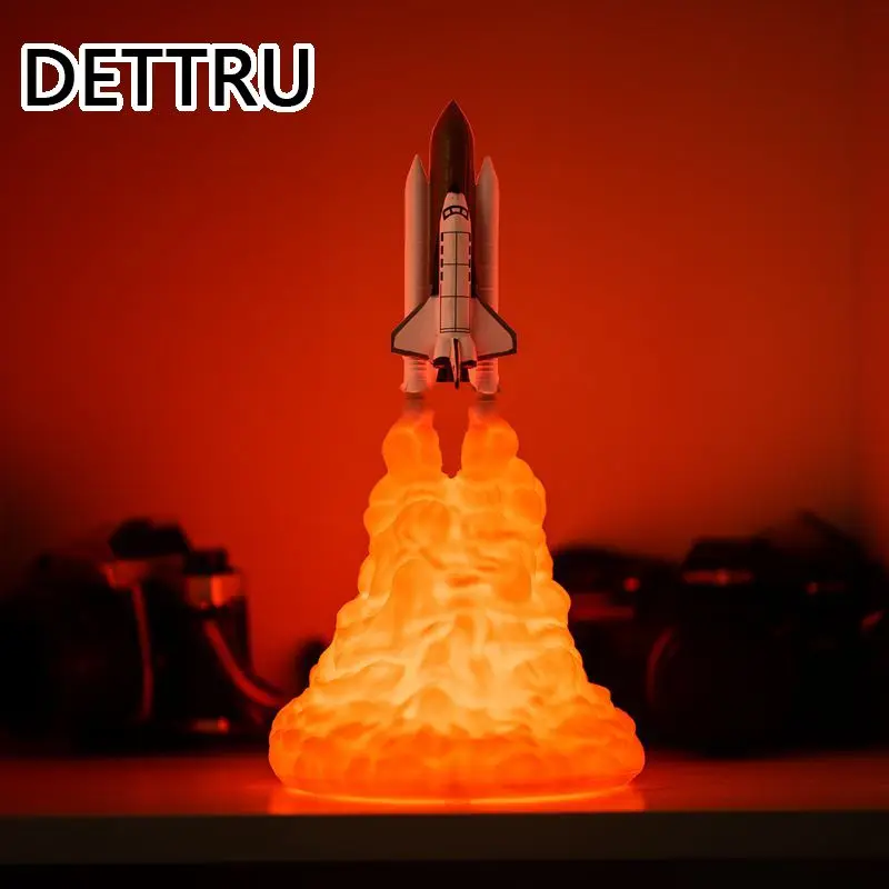 

Детская 3D печать USB перезаряжаемая космическая шаттл лампа Искусственный светильник для любителей пространства креативное украшение для д...