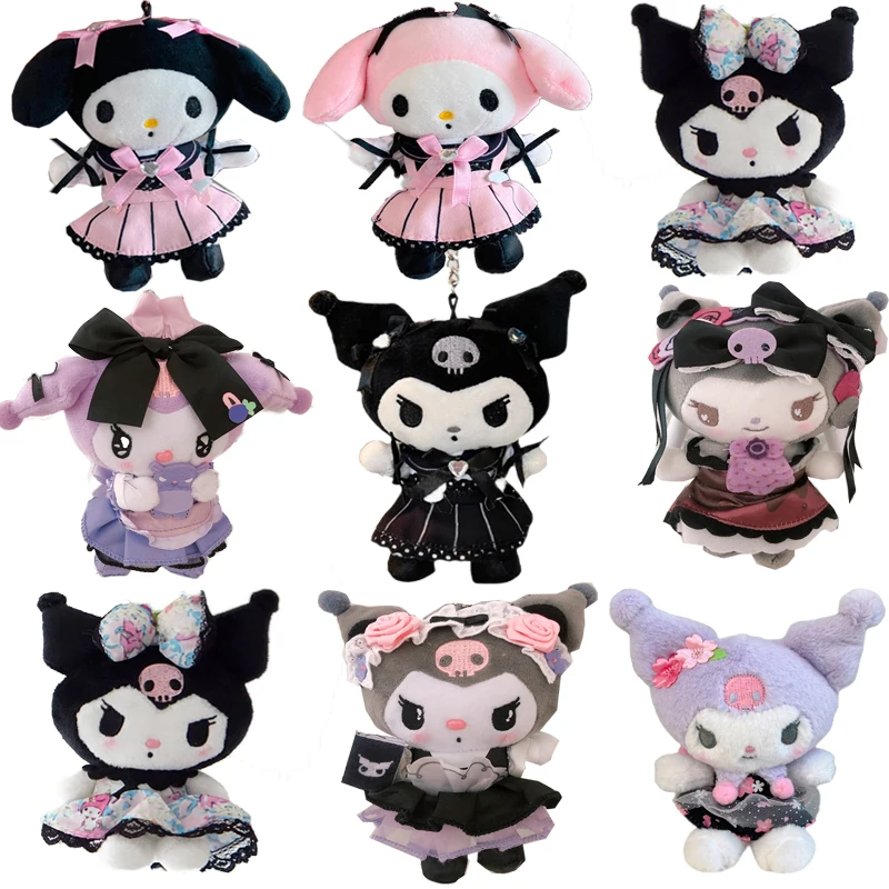 

Cute Kuromi Black and White Knight Anime Plush Doll Pendant Cartoon Sanrio Keychain Bag Accessories Kawaii Men Women Gift Toys