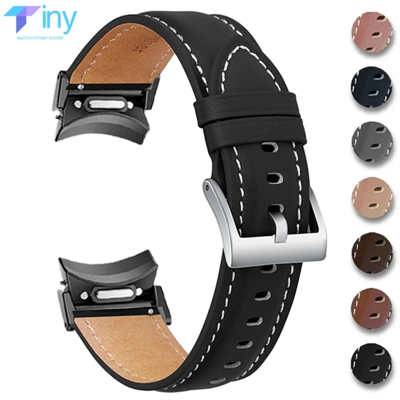 Ремешок кожаный для Samsung Galaxy Watch 6/5/4 40 мм 44 5Pro 45