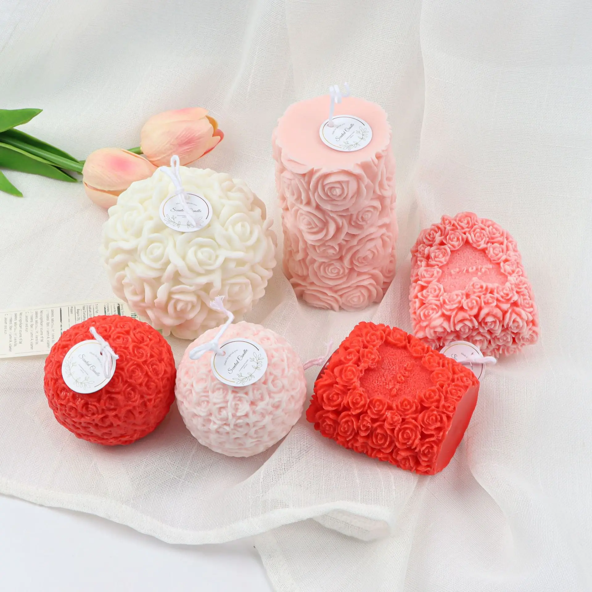 

Flower Ball Candle Mold Silicone Handicraft Rose Ball Shape Candle Wax Mold Production Mold Supplies Romantic Wedding Decoration
