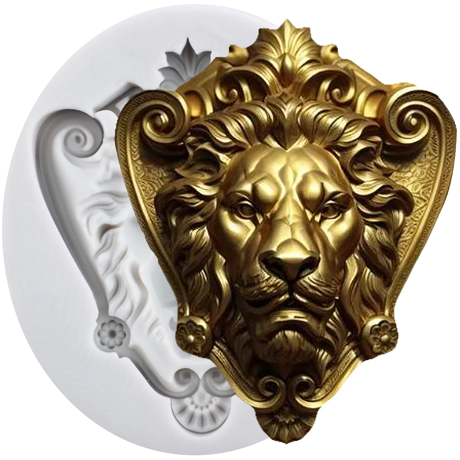 

3D силиконовые формы для торта Mujiang, голова льва